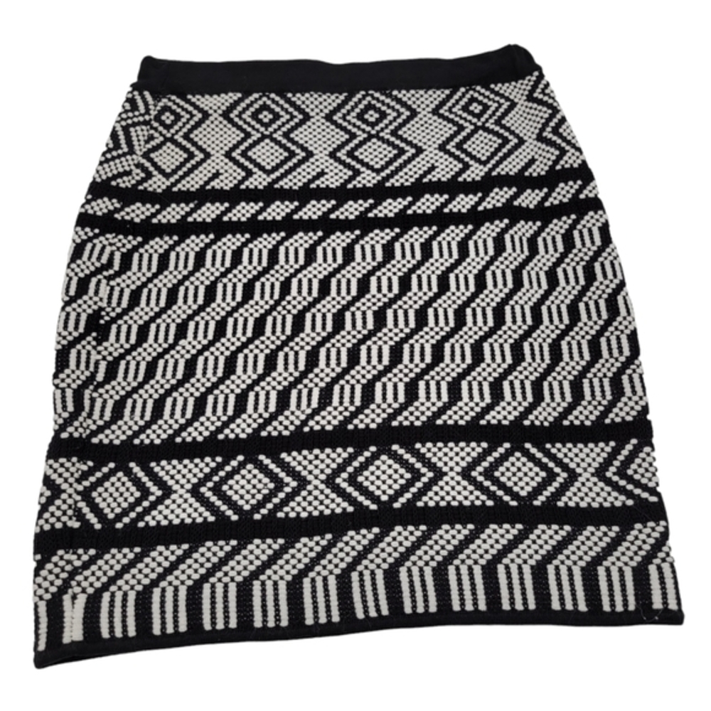 Etcetera Geometric Patterned Knit Woven Textured Pull‎ On Pencil Skirt Size L